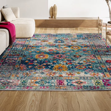Vibrant bohemian Flair Boho Vintage Medallion Area Rug